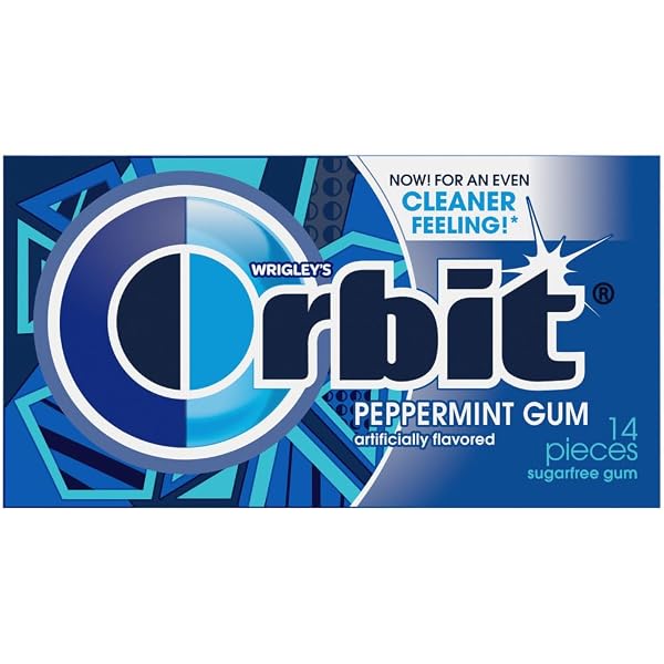 ORBIT GUM PEPPERMINT SUGAR FREE CHEWING GUM, SINGLE PACK, 14 PIECE