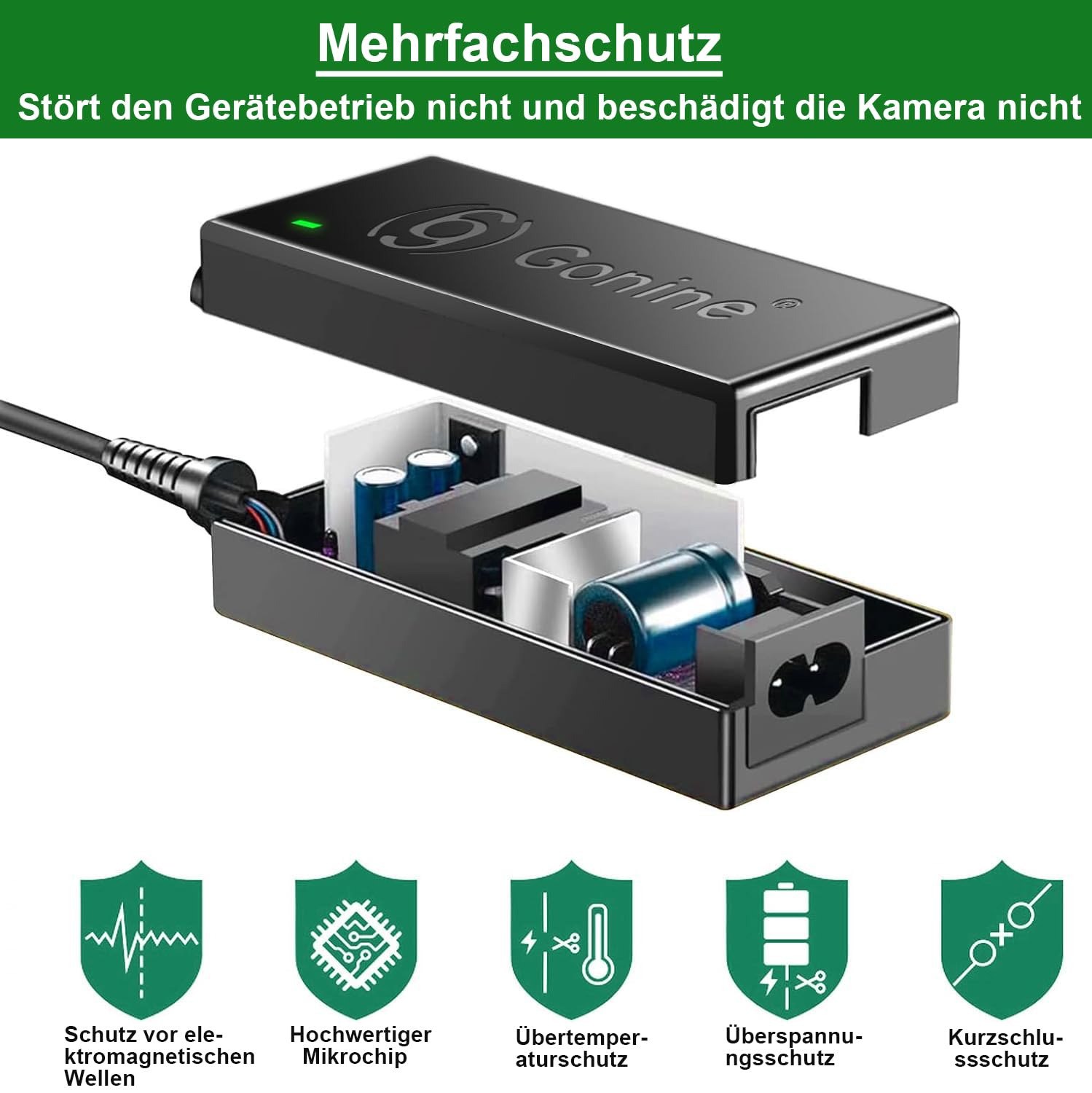 Gonine AC-PW20 Netzteil NP-FW50 Dummy Akku Kit für Sony Alpha ZV-E10 A7 A7R A7S A7II A7RII A7SII A6500 A6400 A6300 A6100 A6000 A5100 A5000 RX10 II III IV NEX-3 NEX-5 NEX-7 7