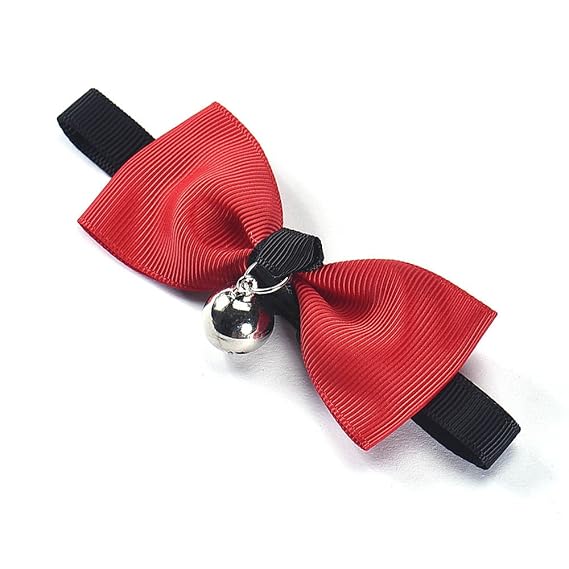 EROSPA® Fliege Hunde-Halsband Katze Welpe Haustiere Halsschleife mit Glöckchen