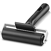 Rubber Roller, Multifunctional Practical Brayer Tool (4-Inch, Black) | Ideal for Anti-Skid Tape, Construction Tools, Print, Ink, and Stamping. Solid Rubber Build, Sturdy, and Easy to Use.
