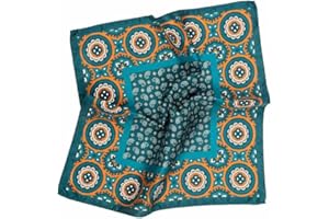 OLIVER WICKS Italian 100% Silk Pocket Square, Premium Small Batch Accessory for Men, 32x32 cm (12.5''x12.5''), One Side Print