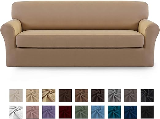 Amazon Com Easy Going 2 Pieces Microfiber Stretch Sofa Slipcover