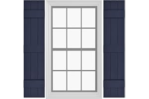 Pontiac Trail Board & Batten Vinyl Shutters (1 Pair) | 11"x35" (3-Board) - Navy Night Sky | Exterior Window Shutters | Includes Mounting Hardware | Simple Installation | Made in USA