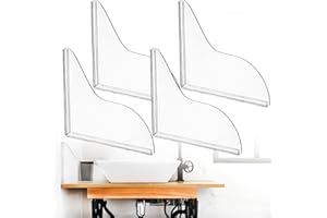 Eorbow 4 Pack Bathtub Splash Guard, Removable Shower Water Guard Kit, Acrylic Waterproof Self-Adhesive Bath Tub Corner Guard to Prevent Water from Splashing Out, Bathtub Accessories