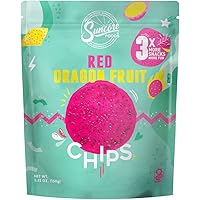 Suncore Foods Red Dragon Fruit Chips & Snacks, 5.32oz (1 Pack), Gluten Free, Non-GMO