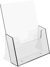 Europel Leaflet & Brochure Holder A5 Crystal Clear Acrylic Portrait view 2