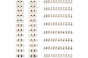 DIANN 10pcs Terminal Block Set 12-Position Dual Row Terminal Strip Screw Terminal Electric Barrier Block for Small Home Projects and Electrical 10Amp 380V