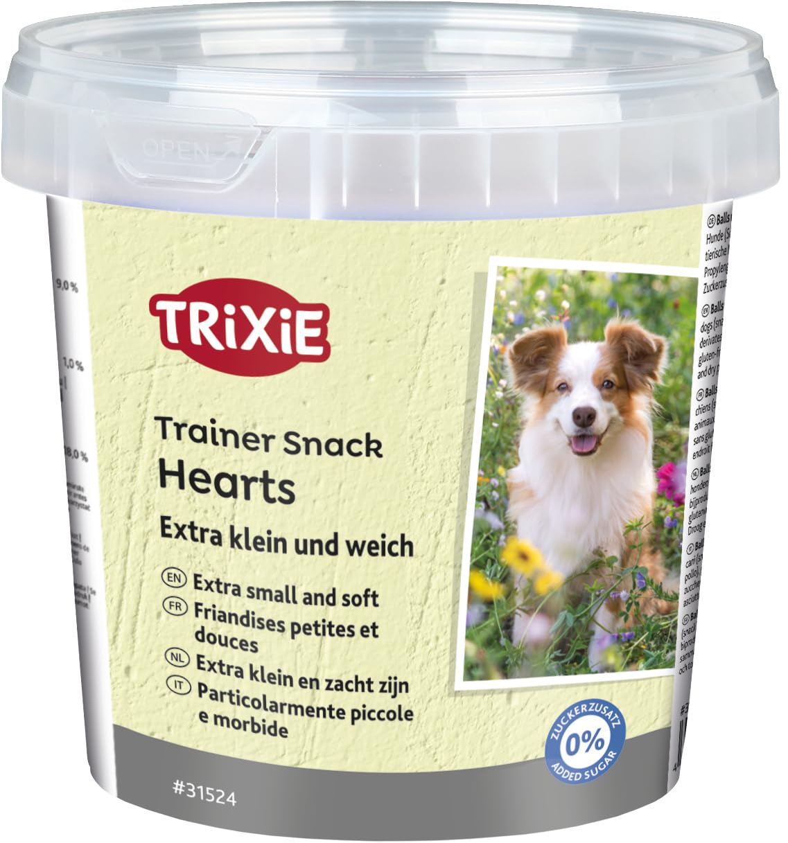 TRIXIE Trainer Snack Hearts with chicken, lamb and salmon - small and soft treats - in a practical fresh box - no added sugar - 200 g - 31524