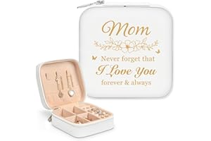Pandasch Mothers Day Gifts for Mom from Daughters Son, Mom Birthday Gift - Beautiful Travel Jewelry Box for Rings Earrings Necklaces, Special Mom Present for Mothers Day, Thanksgiving or Christmas