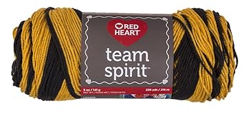 Red Heart Team Spirit Yarn Gold Black Amazon In Home Kitchen