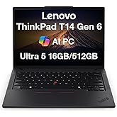 Lenovo ThinkPad T14 Gen 6 Business Laptop 14.0" FHD+ (Intel 12-core Ultra 5-225U (Beats Ultra 7 155U), 16GB DDR5, 512GB SSD, Backlit, Fingerprint, 5MP Webcam, 2 X Thunderbolt 4, Copilot, Win11Pro