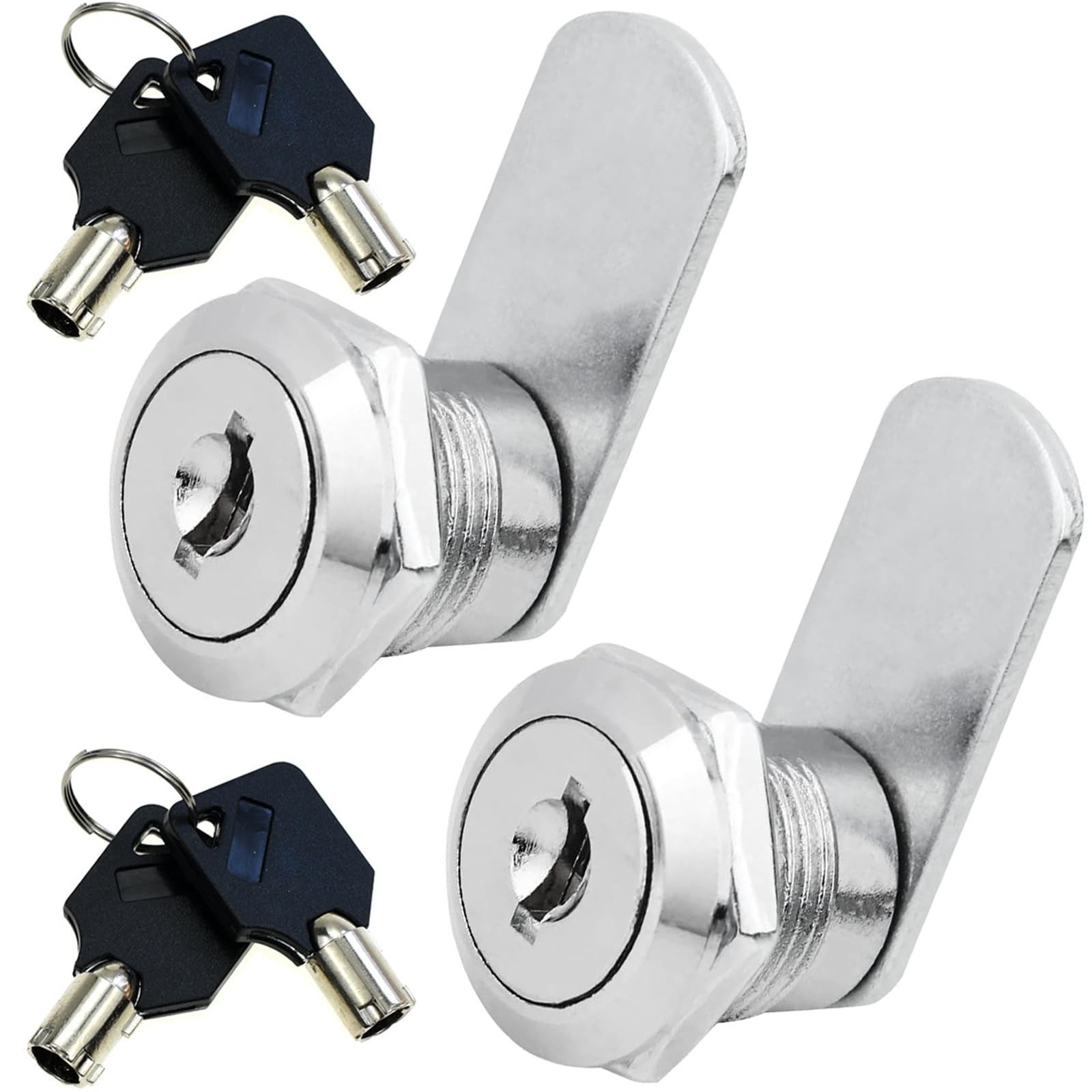 Bohaner 2Pcs Cylinder Safe Cam Locks 25mm with 2 Alike Keys Drawer Cabinet Locking Mailbox Lock Security Zinc Alloy Letter Box Locks Cupboard Locker Dresser Lock for Cabinet Drawer Cupboard