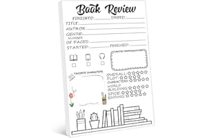 FENGHERUIA Book Review Notepad 5×8 Inch Reading Journals for Book Lovers&Readers Book Lover Notepad Reading Log for Readers to Review&Reading Tracker,Students(50 sheets)