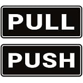 RAMIEYOO Push Pull Sticker Sign,6 Pack Push Pull Signs for Glass Doors and Other Side Doors,Pull Push Decal Self-Adhesive,Black/White Vinyl Stickers for Doors in Business, Stores, Cafes, Shops