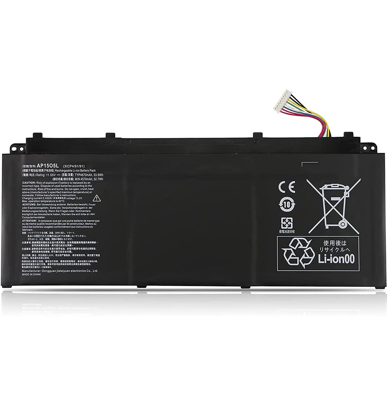 AP15O5L AP15O3K Laptop Battery Replacement for Acer Aspire S 13 S13 S5-371 S5-371-52JR S5-371-56VE S5-371-7278 S5-371-53NX S5-371-71QZ S5-371-5693 S5-371-757T S5-371-52UK S5-371T Series(11.55V 53.9Wh)