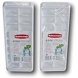 Rubbermaid White Easy Release Ice Cube Tray Set of 2, 12.5'' x 5'