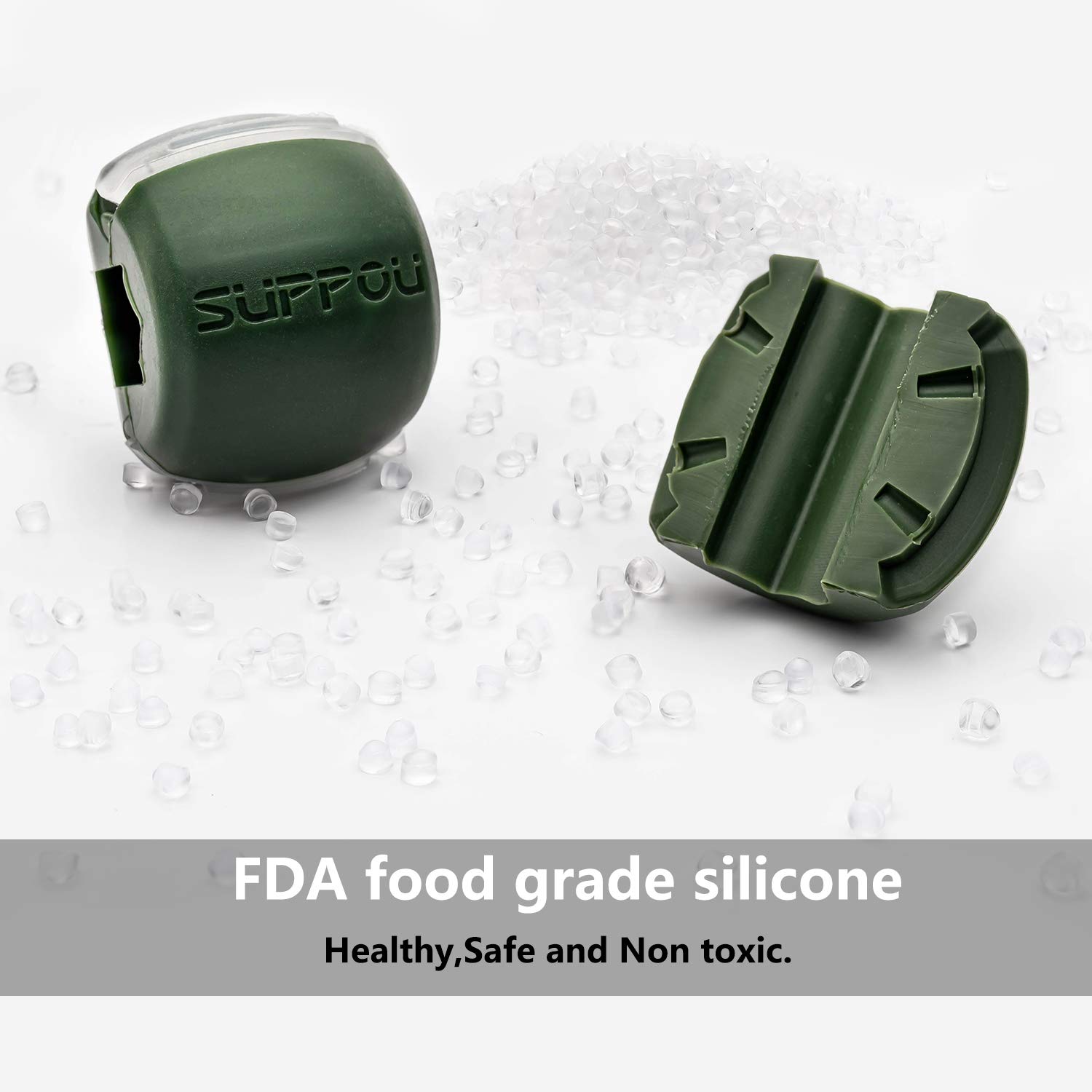 SUPPOU Jaw Exerciser and Neck Toning, Face Slim Jawline Shaper Facial Exerciser Ball for Men/Women (Elite Green) : Beauty