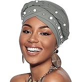 African Women Turban Caps Pre-Tied Twisted Turbans Head Scarf for Women Hair Wraps Cover Beanie Cancer Chemo Headwear