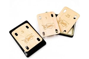 Tzurie Electric Guitar Neck Shims Set of 3 Precision Shim - 0.25°, 0.50°, 1.00° - Solid Maple for Guitar Neck Angle Adjustmen