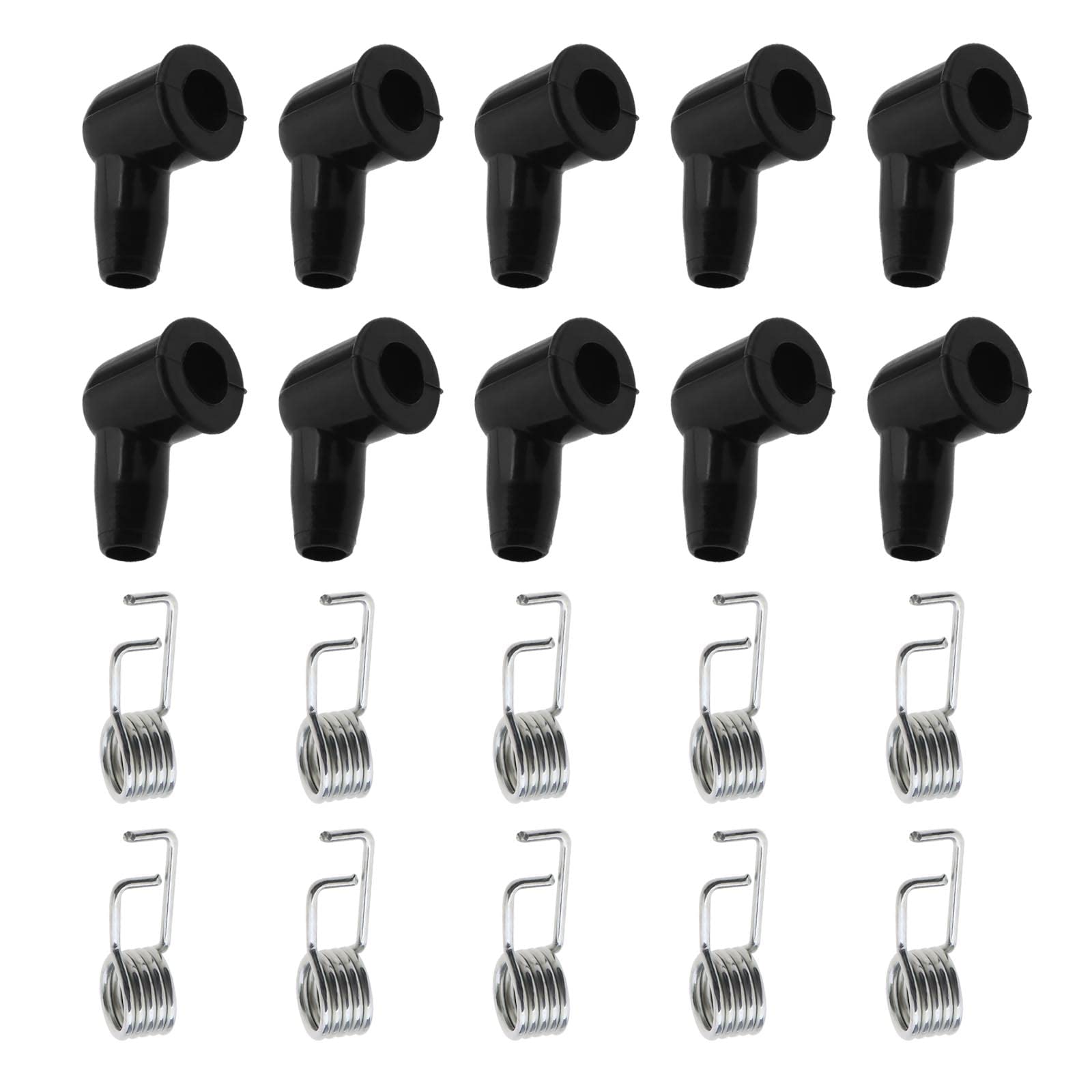 eMagTech 10pcs Lawnmover Spark Plug Cap with 10x Spring Spark Plug Boot Cover Fit for 7mm Wire Compatible with Briggs&Stratton Tecumseh STIHL Mover Replacement Part