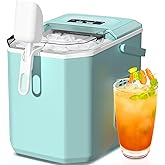 ZAFRO Countertop Ice Maker,Portable Ice Machine with Carry Handle,Self-Cleaning,Basket and Scoop,9 Cubes in 6 Mins,26.5lbs/24