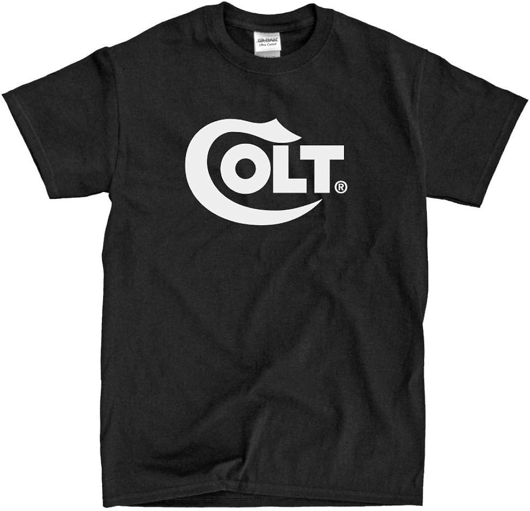 Colt Firearms Guns Logo Black T Shirt Mens Summer Fashion Tee Shirt