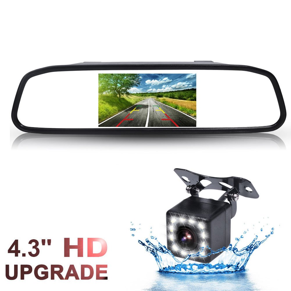 最新コレックション Gspscnアップグレード車のバックアップカメラ バックミラーモニターキット B077bx49x8 Mirror With 12led Mirror With 12led 楽天カード分割 Flyingcolorz Com