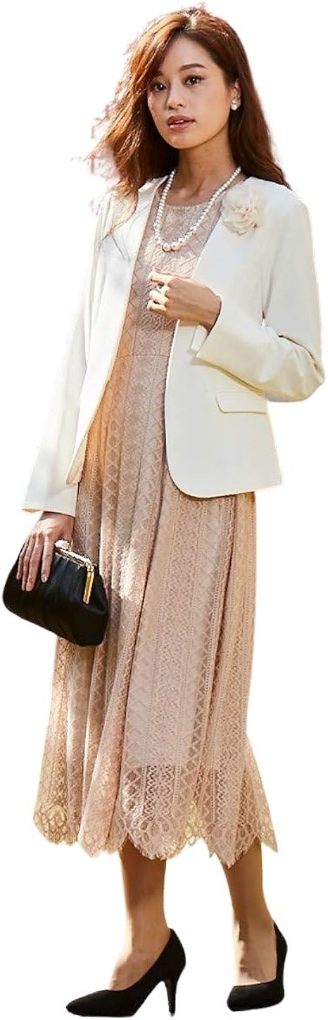 Amazon Nissen ニッセン 七分袖 フォーマルウェア ワンピース 入学式 卒業式用 入園 入学 卒園 卒業 総レースワンピースアンサンブル 大きいサイズ有 ワンピース チュニック 通販