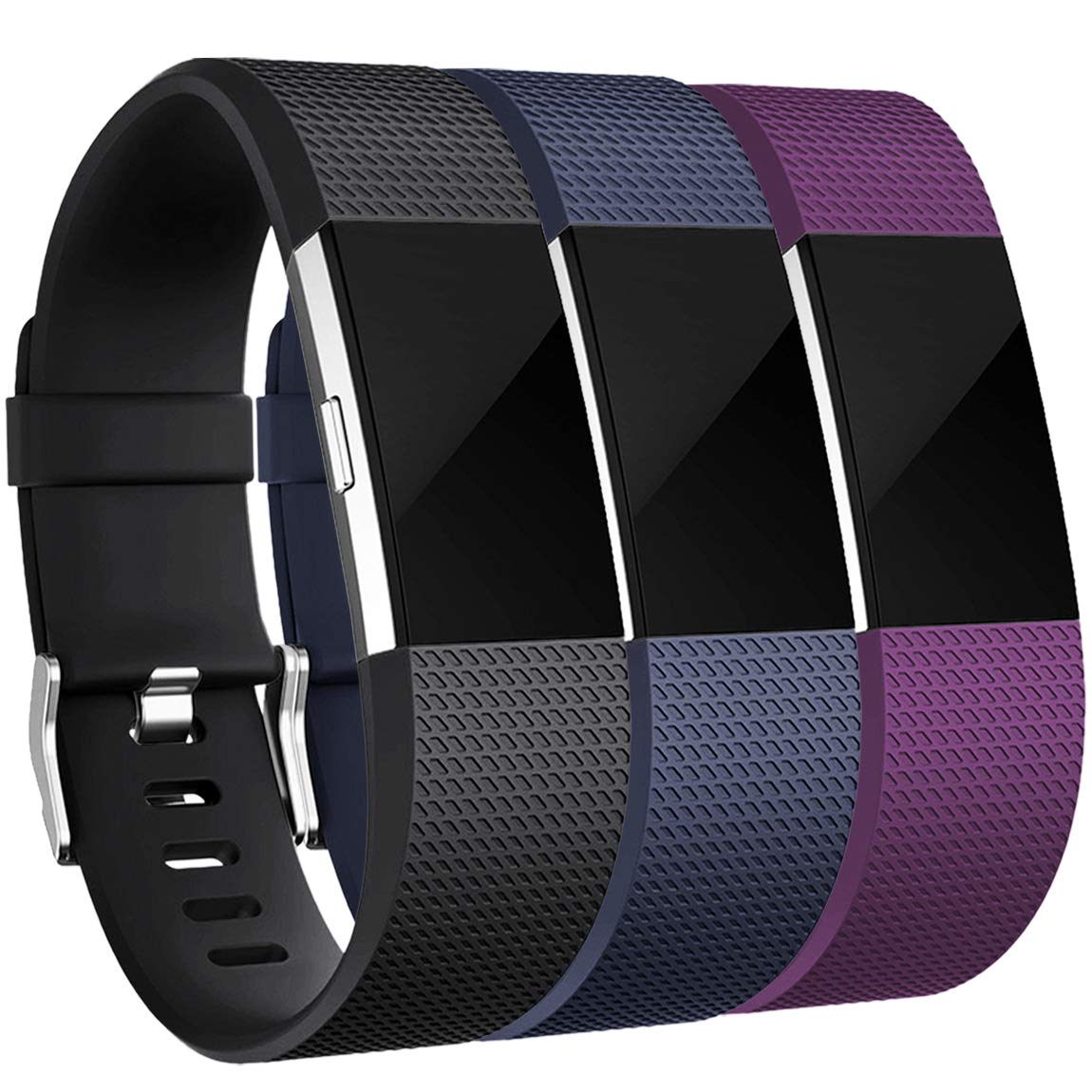 3 PACK Bands Replacement for Fitbit Charge 2 HR, Large / Small