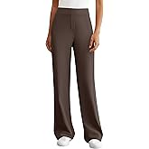 DLOODA Womens Dress Work Pants Wide Leg Business Casual Slacks Stretchy High Waist Comfy Trousers with Pocket