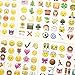 Zicome Small Cute Emoji Face Stickers, 25 Sheets, Set of 1200 Stickers