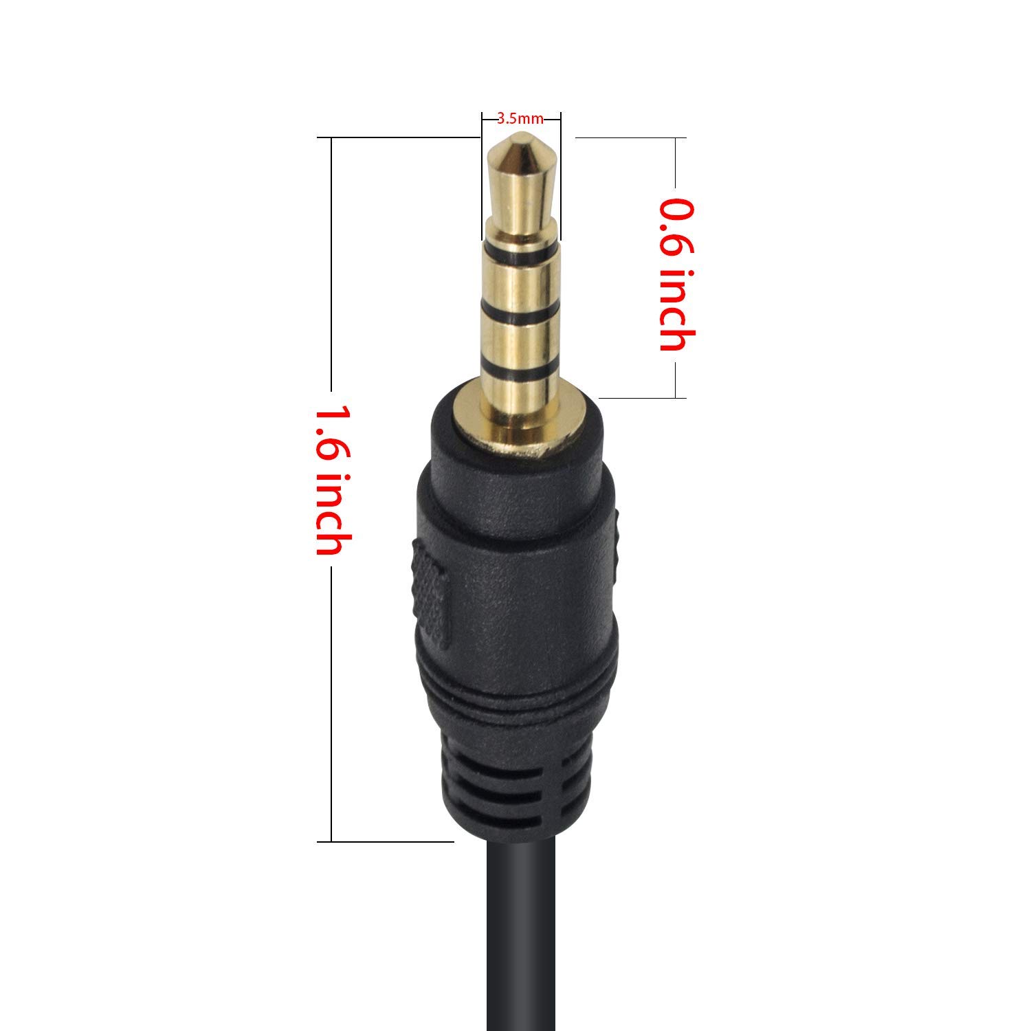 Poyiccot 3.5mm TRRS Splitter Mic Cable, 3.5mm AUX Cable 4 Pole 3.5mm Male to 4X 3.5mm TRRS Male Jack Y Stereo Auxiliary Cable Compatible Microphone: Industrial & Scientific
