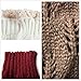 TQS™ Set of 3 Knit Boot Topper Cuff Leg Warmer Bootsock Lace Crochet Detail,Red/Khaki/White,Medium