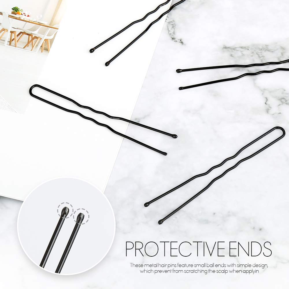 U Shaped Hair Pins, FANDAMEI 120 Pack Bun Hair Pins with Storage Box, Black (6 cm/2.36 Inches) : Beauty