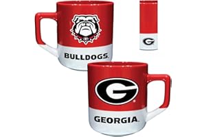 RFSJ Georgia Bulldogs Ceramic 20 oz Campus Colors Mug – Official Team Logo Coffee Cup – Handwash Recommended – Includes One Mug