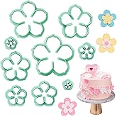 KALAIEN Flower Fondant Cutter,Rose Cookie Cutters for Sugarcraft,9 Pcs Petal Fondant Flower Cutter Set for Cake Cupcake Decoration