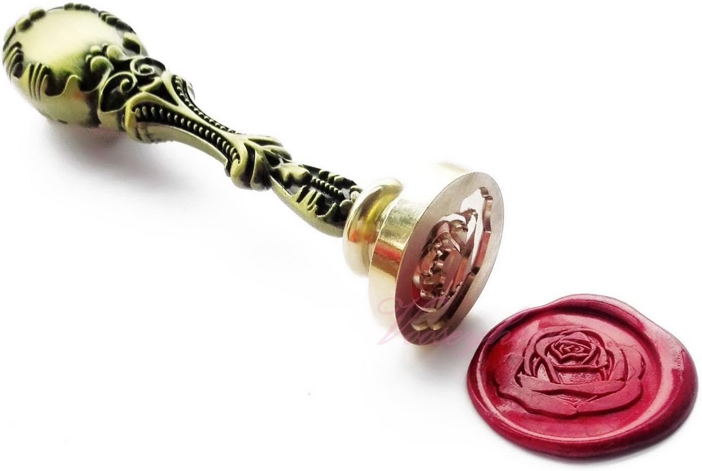 Amazon Com Vooseyhome The Rose Wax Seal Stamp With Vintage Brass Metal Handle Decorating On Invitations Envelope Sealers Letters Cards Posters Gift Packings For Birthday Themed Parties Weddings Signatures Etc Baby