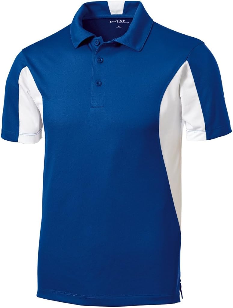 Sport Tek ST655 Mens Color Block Polo ShirtTrueRoyal/White at Amazon