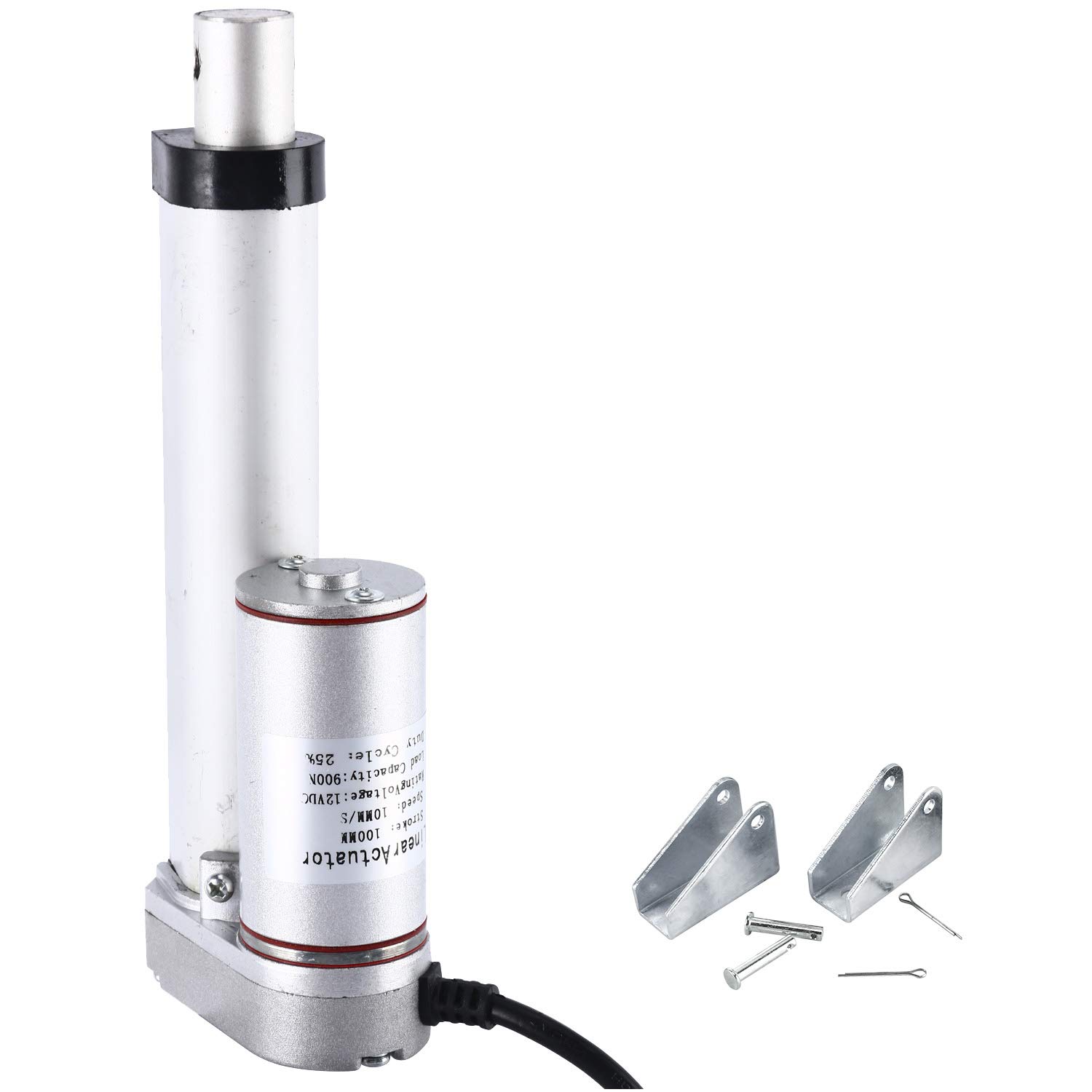 Homend DC12V 4inch Stroke Linear Actuator with Mounting Bracket 900N