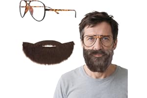 Xnetsby Synthetic Beard with Tortoise Shell Glasses, Dark Brown, Costume Accessory Set for Theater, Cosplay