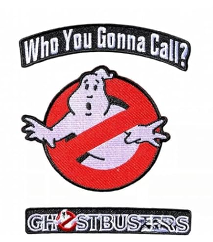 thumbnail image 2 of 3.5" Ghostbusters Ghost Movie Logo Iron-On / Sew-On Embroidered Applique Patch – Hungry Bear Designs 2 of 3