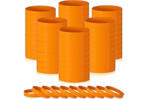 CHRORINE 100 Pcs Plain Silicone Wristbands Bulk Blank Rubber Bracelets Unisex Party Game Supplies
