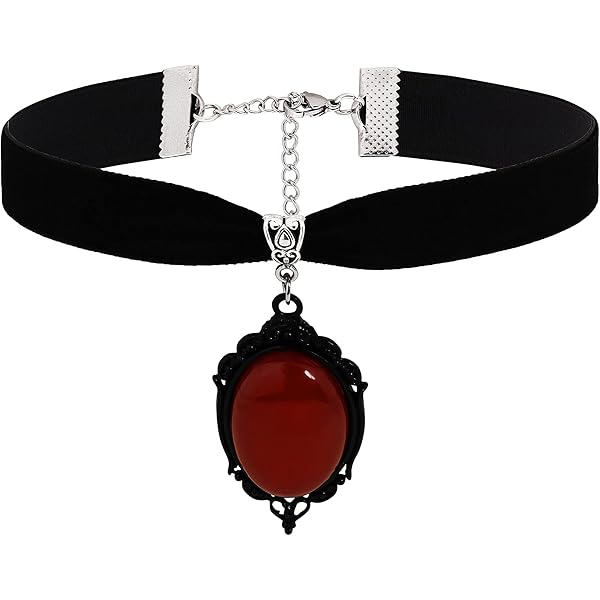 Black Velvet Gothic Cross Choker Necklace - Adjustable Collar For Halloween & Cosplay