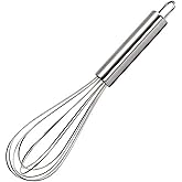 NZM 8 inch Stainless Steel Whisk, Professional Whisk for Kitchen, Balloon Wire Whisks for Cooking
