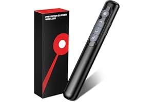 TITIANCOOL Wireless Presentation Clicker with Red Laser Pointer,Hyperlink Volume Control Powerpoint Clicker for Mac Computer Keynote Prezi Google, Presenter Remote PPT Clicker for Presentations