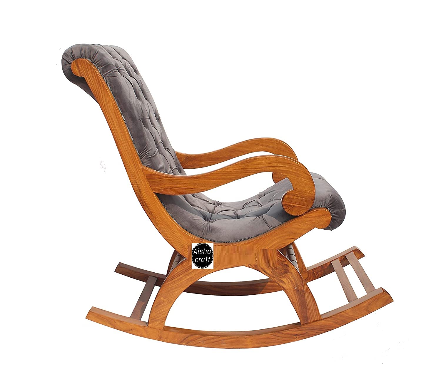 Aisha Craft House Wooden Rocking Chair/Arm Rest, Cushion Availability