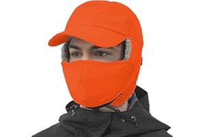 AOSKEY Trapper Hat for Men Women Waterproof Winter Warm Baseball Cap with Ear Flaps and Mask