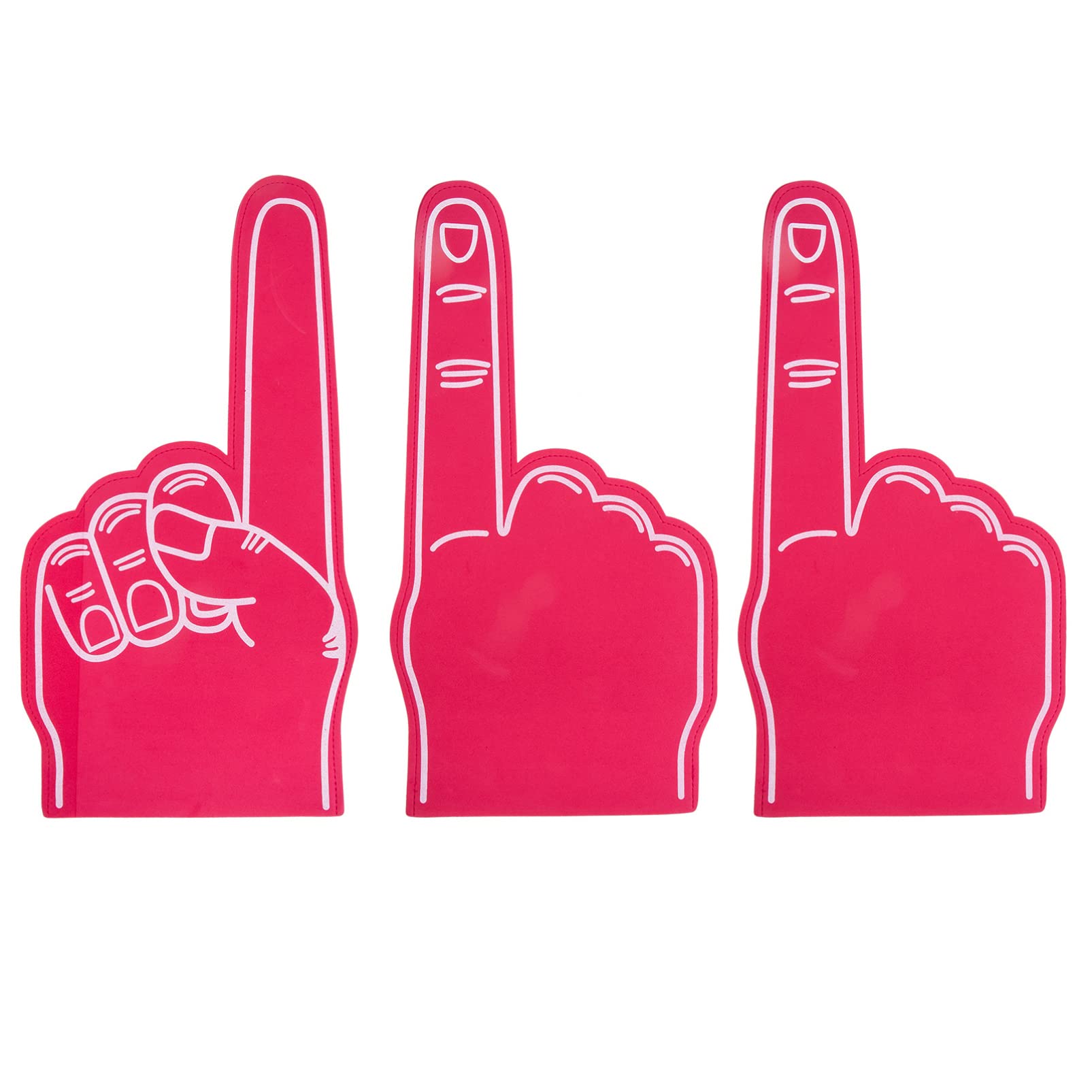INOOMP 3Pcs Giant Foam Fingers 18 Inch Foam Hands EVA Fan Cheerleading 1 Foam Fingers Universal Cartoon Hand Props
