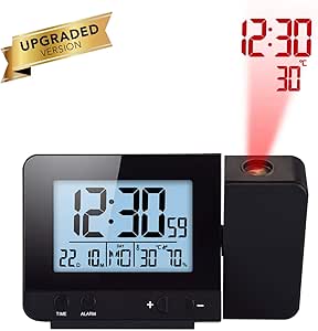 Houkiper LED Display Projector Clock con Retroiluminación con ...