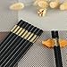 Melamine Chopsticks. Reusable Luxury Chopstick Set. A Wooden Replacement Made With Non-Toxic Dishwasher Safe Melamine. (Black 5 Pairs)